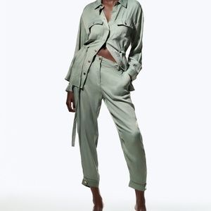 Zara Satin Effect Jogging Pants